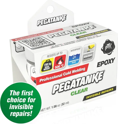 Vista 2 de PEGATANKE - Resina epoxi transparente de 2 partes Adhesivo profesional de soldadura en frío Pegamento de metal de alta resistencia para tanques