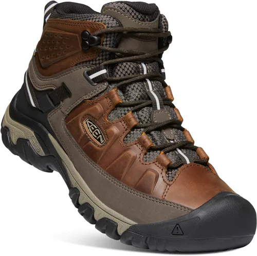 Vista 8 de KEEN Botas de senderismo impermeables Targhee 3 de altura media para hombre Negro oliva/marrón dorado