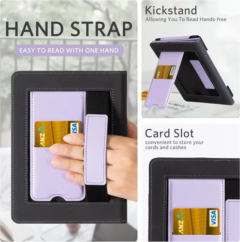 Vista 2 de CoBak Case with Stand for Kindle Paperwhite -with Auto Sleep Wake, Card Slot, Hand Strap Feature - Fits Kindle Paperwhite 11th Generation 6.8