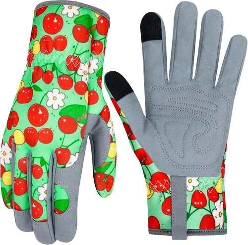 Vista 13 de Guantes de Jardinería de Cuero MERTURN para Mujeres, Guantes de Jardín a Prueba de Espinas, Guantes de Trabajo Compatibles con Pantalla Táctil