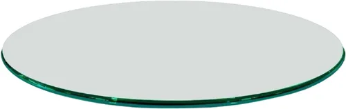 Vista 106 de Fab Glass - Mesa redonda de cristal de 48 in, grosor de 3/4 in, cristal pulido plano templado, Vidrio, Transparente