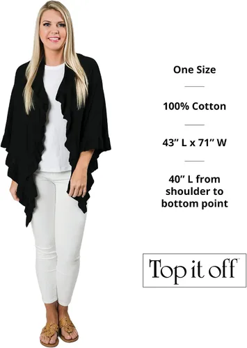 Vista 2 de Top It Off Ava - Chal triangular para mujer, hecho de 100% algodón natural, bufanda envolvente de moda