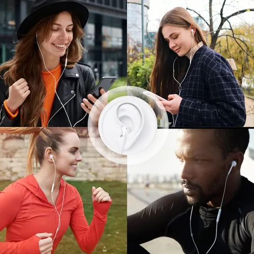 Vista 7 de Auriculares con cable 2 unidades, auriculares con cable estéreo HiFi con micrófono, control de volumen, compatibles con iPad, portátil, MP3