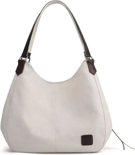Vista 2 de Dourr Bolso para hombro para mujer, con múltiples bolsillos, bolso de mano moderno de lona de algodón