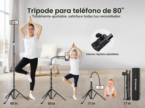 Vista 3 de Elitehood Soporte de trípode de teléfono de 80 pulgadas, soporte