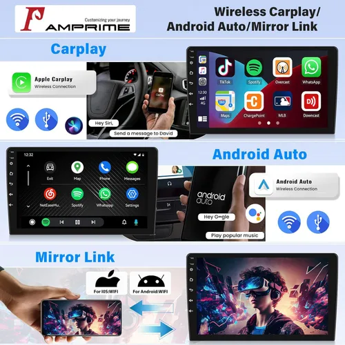 Vista 3 de [4 núcleos+64G] Android 13 Car Stereo para Jeep Grand Cherokee WK 2008-2013 9 Inch Touch Screen Car Radio with Wireless Carplay&Android Auto