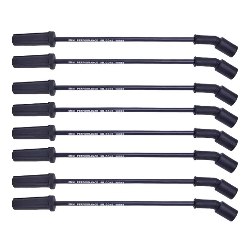 Vista 12 de RLP Juego de cables de bujía 9748HH de 0.315 in negro + bujías 41-962 compatibles con Cadillac Escalade, Chevy Silverado Suburban Tahoe GMC Sierra