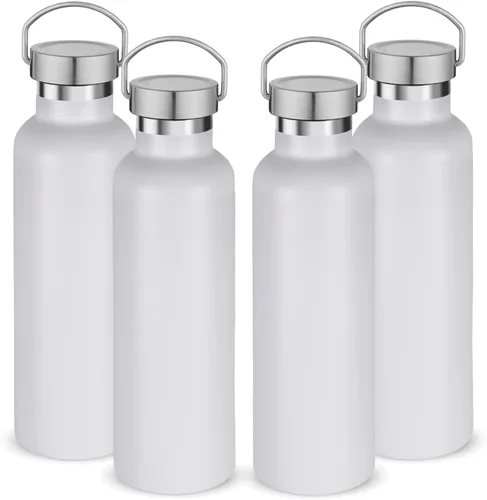 Vista 32 de Volhoply 24 onzas Botella de agua aislada con boca estándar con tapa de combinación de plástico y acero inoxidable, botellas de agua de 304 18/8