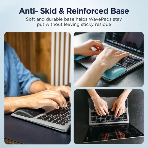 Vista 8 de WavePads de PostureUp – Paquete original de dos reposa muñecas ajustables para teclado de laptop, almohadillas ergonómicas de espuma viscoelástica