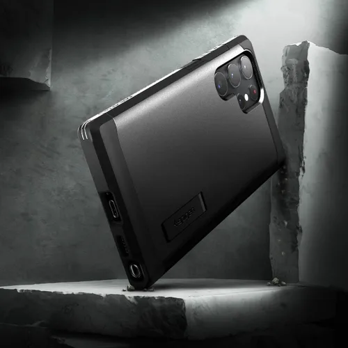 Vista 3 de Spigen Funda Tough Armor diseñada para Galaxy S22 Ultra (2022), color negro