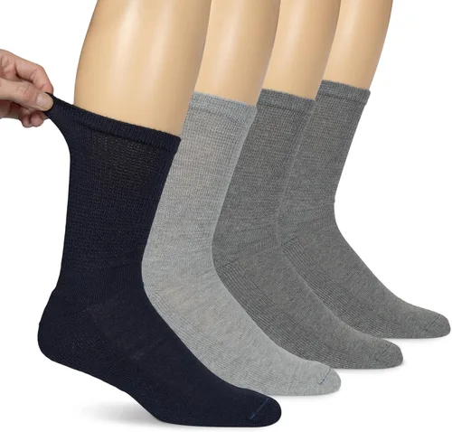 Vista 8 de Dr. Scholl's Calcetines circuladores y diabetes para hombre, paquete de 4 y 6 pares, control de la humedad no vinculante