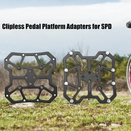Vista 7 de 1 par adaptador de pedal de bicicleta, aleación de aluminio bicicleta Clipless Clip-in plataforma Pedal Adaptadores