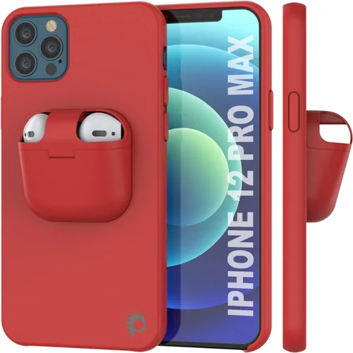 Vista 8 de PunkCase Funda para iPhone 12 Pro Max (serie CenterPods) Funda delgada y duradera 2 en 1 para iPhone 12 Pro Max (6.7 pulgadas) Protege tu Negro