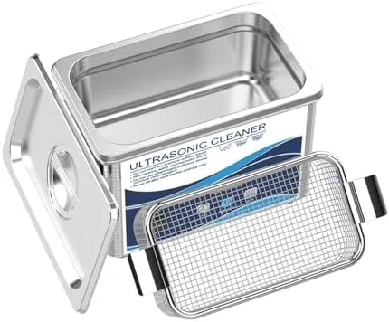 Vista 4 de Limpiador ultrasónico de 27.1 fl oz para joyas, relojes, dentaduras postizas, temporizador digital, 50 W potente, diseño compacto para uso doméstico