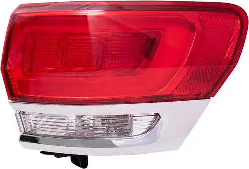 Vista 3 de Brock Conjunto de luz trasera lateral del pasajero con bisel cromado compatible con Grand Cherokee Laredo/Limited/Overland/Summit 2014-2021
