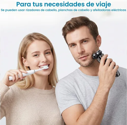Vista 3 de BESTEK Convertidor de 220 V a 110 V con USB-C 35 W, convertidor de potencia de Estados Unidos a Europa Blanco perla