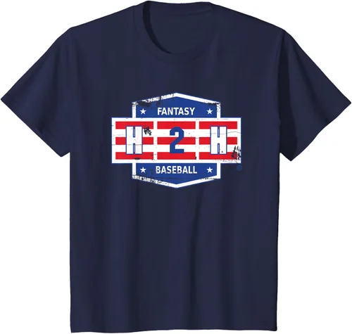 Vista 13 de H2H Fantasy orgullo americano de béisbol playera Azul Marino