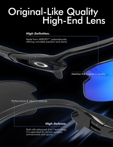 Vista 5 de Saucer Lentes de repuesto prémium para gafas de sol Oakley Turbine OO9263