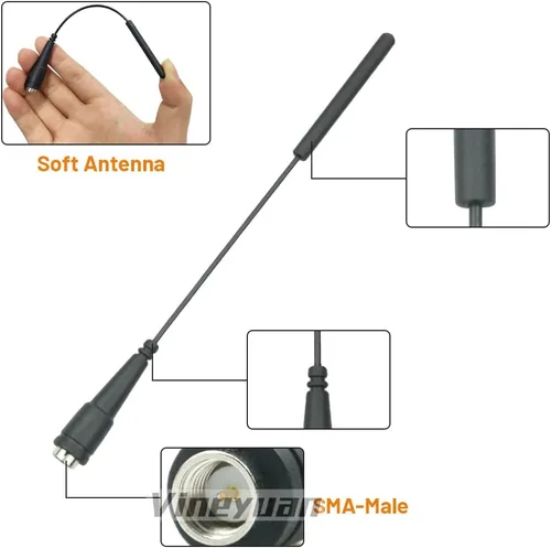 Vista 6 de Antena GPS UHF 400-520 Mhz para radios digitales Hytera HYT PD-660 PD-680 - 2