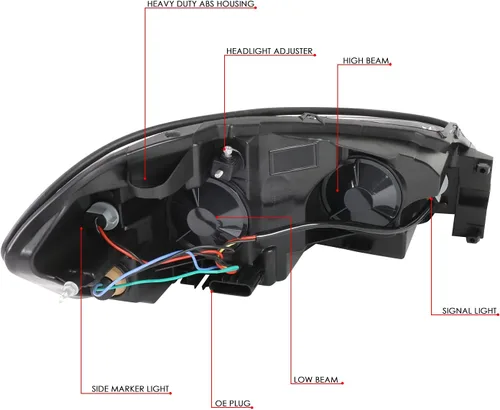 Vista 6 de DNA Motoring HL-OH-CI06-BK-CL1 - Faros delanteros de carcasa negra compatibles con Impala 06-13