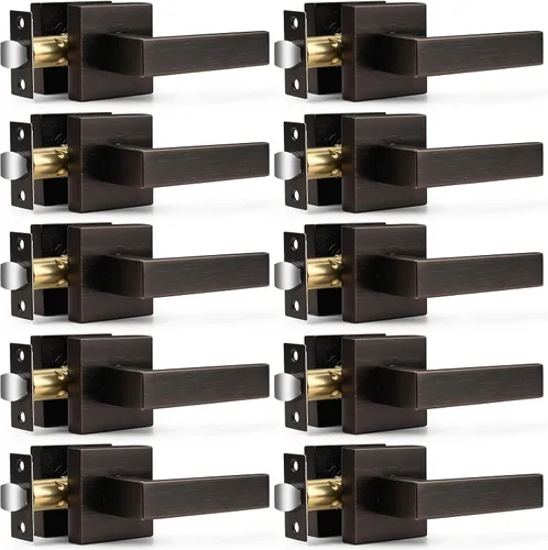 Vista 40 de Probrico Palanca de Paso Interior Negro Mate, Manija de Puerta de Pasillo y Armario sin Llave de Servicio Pesado, Herrajes de Interior Resistentes