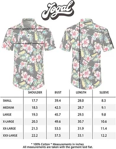 Vista 7 de Jogal - Camisa hawaiana, de manga corta, con botones, de algodón, para hombre
