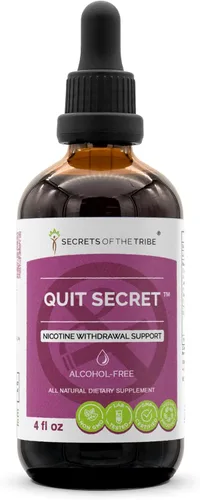 Vista 7 de Secrets of the Tribe Quit Secret Extracto sin alcohol, regaliz, pulmonaria, nuez moscada, hierba de San Juan. Tintura de glicerita, soporte