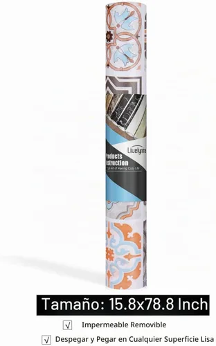 Vista 7 de Livelynine Papel tapiz autoadhesivo para paredes de cocina, rollo de vinilo extraíble de 15.8 x 78.8 pulgadas