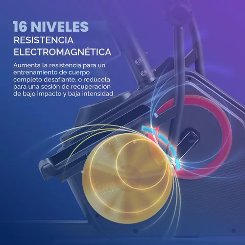 Vista 3 de Sunny Health & Fitness Elite Bicicleta reclinada de entrenamiento cruzado y máquina elíptica con ejercitadores de brazos para entrenamiento