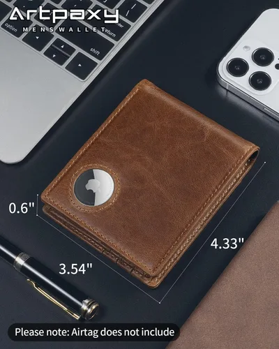 Vista 2 de Cartera con soporte AirTag, Marrón, Casual