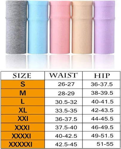 Vista 4 de ANNYISON Ropa interior para mujer, cintura alta, cobertura completa, calzones coloridos de algodón para mujer