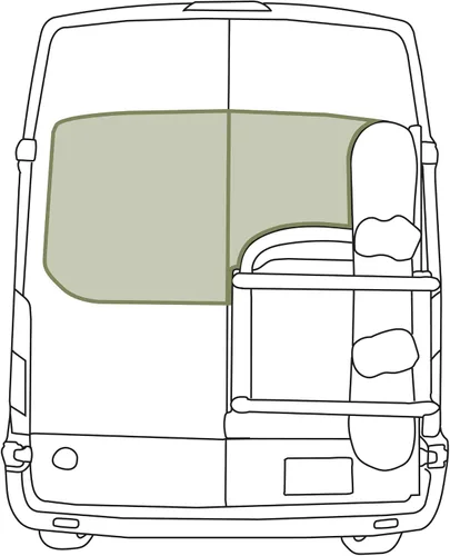 Vista 29 de Cubierta opaca aislante para ventana diseñada para Ford Transit alto/medio, borde de plástico completo de 130 pulgadas de longitud, ventana trasera
