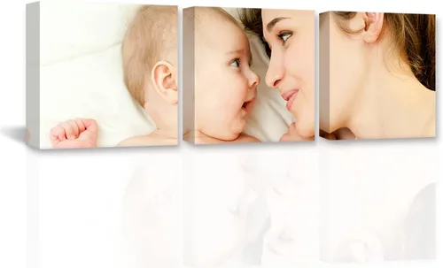 Vista 29 de DOARTDO Lienzo decorativo para pared, 3 paneles, impresiones en lienzo personalizadas con fotos familiares de tu boda, decoración del hogar listo
