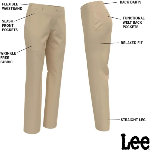 Vista 5 de Lee - Pantalón para mujer talla extragrande, de pierna recta, corte relajado, antiarrugas
