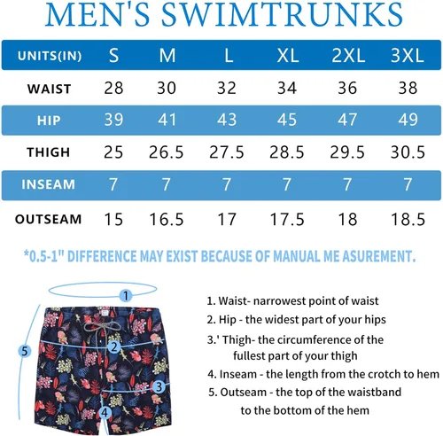 Vista 6 de Biwisy Mens Swim Trunks Quick Dry Swim Shorts with Mesh Lining Funny Beach Shorts