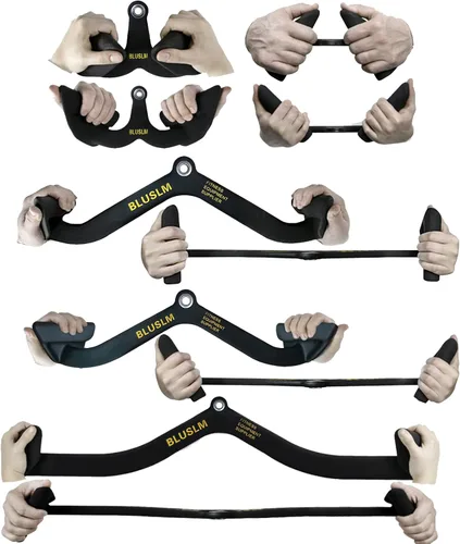 Vista 3 de BLUSLM LAT - Barra desplegable para máquina de cable, accesorios LAT para barra en T, accesorio de cable de barra en V para gimnasio, mango