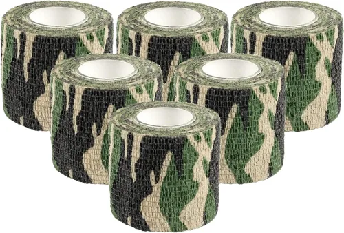 Vista 11 de EAmber Cintas de camuflaje de camuflaje de 1.96 x 177 pulgadas, vendaje protector autoadhesivo para linternas, bicicletas, ejército militar