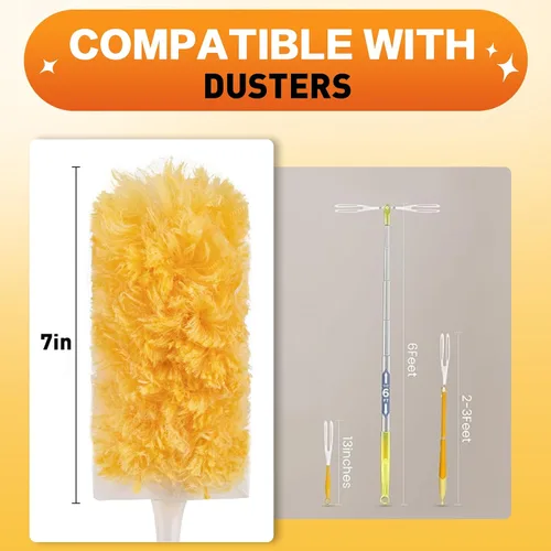 Vista 4 de Recargas de plumero resistentes, kit de plumeros desechables para limpieza y limpieza de muebles, persianas, ventiladores de techo, superficies