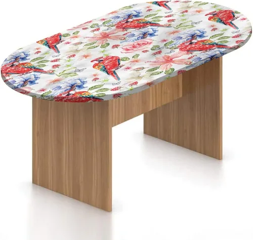 Vista 9 de XISUNYA Mantel ajustable ovalado, decoración de París, funda de poliéster elástico, diseño de horizonte de la ciudad de París con estampado Eiffel