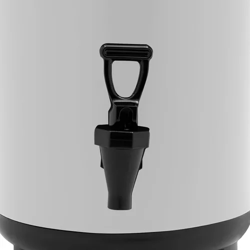 Vista 6 de Dispensador de bebidas aislado, termómetro dispensador de bebidas frías y calientes de acero inoxidable, dispensador de agua de 8 litros con espita