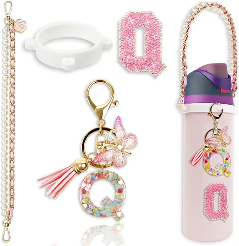 Vista 45 de Letter Handle Strap Accessories with Cute Initial Charm Compatible with Owala Water Bottle 24oz 32oz 40oz Owala Kids