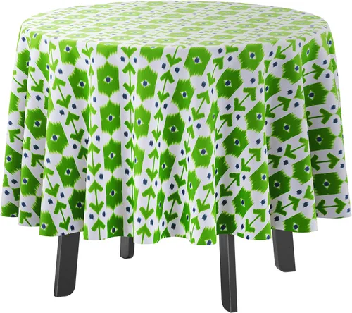 Vista 49 de Mantel redondo para interior/exterior de 58 pulgadas, mantel redondo impermeable para patio, manteles para mesa circular de primavera/verano