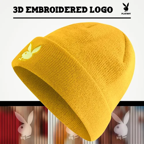 Vista 3 de Concept One Playboy Beanie Hat, Cuffed Knit Winter Cap with Logo