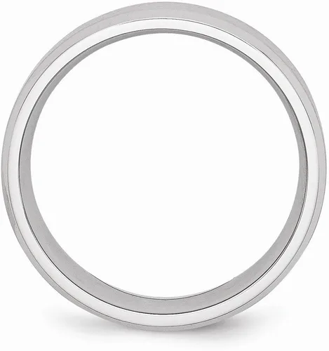 Vista 2 de Anillo de borde biselado de cobalto sólido de 0.276in liso clásico de boda cepillado acabado mate anillo de banda