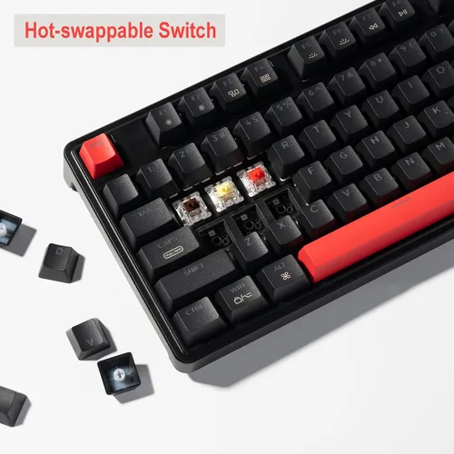 Vista 5 de Keychron C3 Pro QMKVIA - Teclado mecánico personalizado, intercambiable en caliente, programable de 87 teclas, montaje compacto de junta de diseño