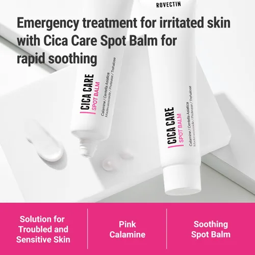 Vista 2 de ROVECTIN Cica Care - Bálsamo facial para aliviar el enrojecimiento inmediato para piel sensible y propensa al acné, manchas, reducción de cicatrices
