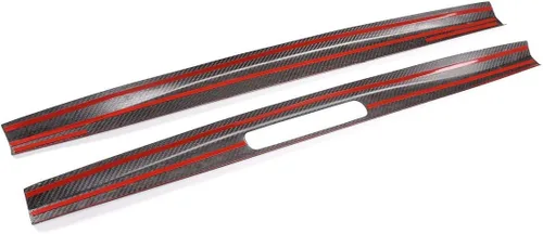 Vista 7 de YIWANG Placa de umbral de puerta de fibra de carbono 100% real para Porsche 911 718 2016 2017 2018 2019 2020 (mate)