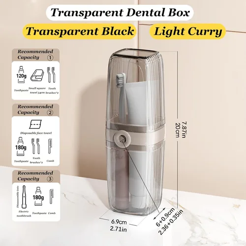 Vista 2 de Estuche de viaje para cepillo de dientes, soporte portátil para cepillos de dientes, funda multifuncional para cepillos de dientes, adecuada