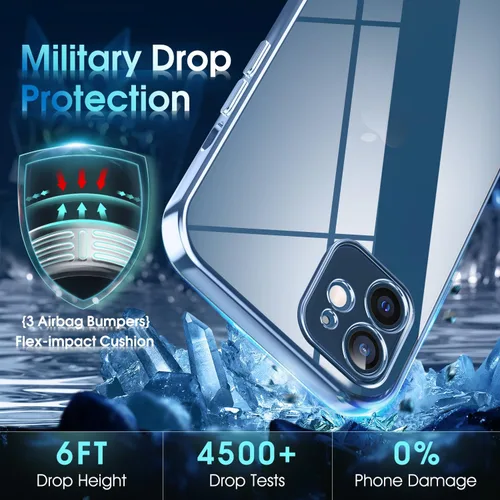 Vista 199 de Supdeal Funda cristalina transparente para iPhone 11, [No se amarillea] [Protección de la cámara] [Probado contra caídas de grado militar] Funda