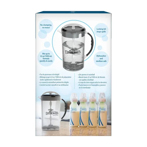 Vista 14 de Dr. Brown's Insta-Prep Dispensador de agua tibia con jarra de mezcla de fórmula para bebés, 36 onzas, color negro